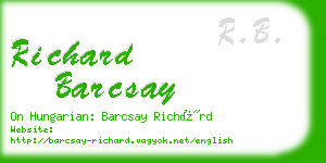 richard barcsay business card